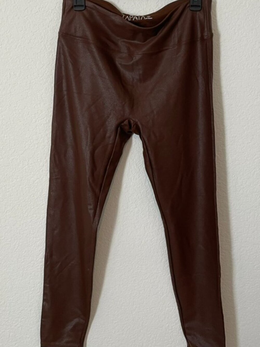 Women's Tapata Faux Brown Leather Leggings Size XL